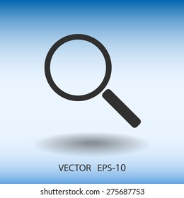 Flat icon of loupe