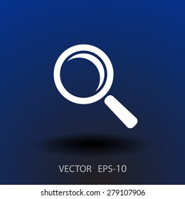 Flat icon of loupe