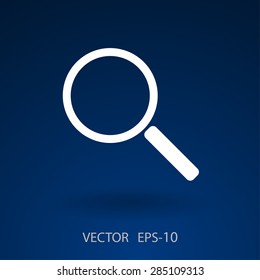 Flat icon of loupe