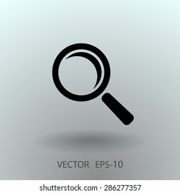 Flat icon of loupe