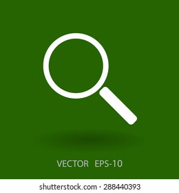 Flat icon of loupe
