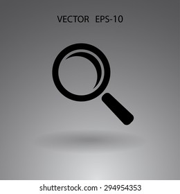 Flat icon of loupe