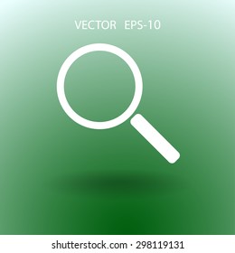 Flat icon of loupe