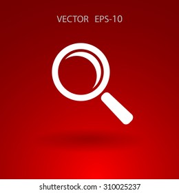 Flat icon of loupe