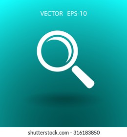 Flat icon of loupe
