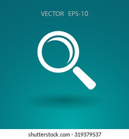 Flat icon of loupe