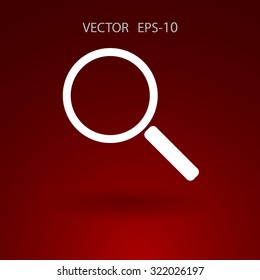 Flat icon of loupe