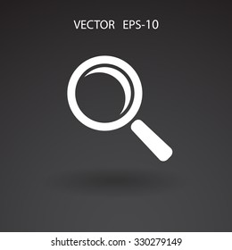 Flat icon of loupe