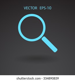 Flat icon of loupe