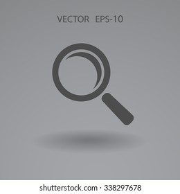 Flat icon of loupe