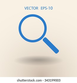 Flat icon of loupe