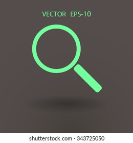 Flat icon of loupe