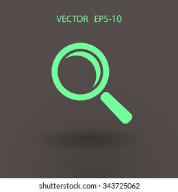Flat icon of loupe