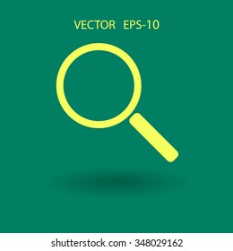 Flat icon of loupe