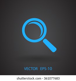 Flat icon of loupe
