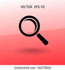 Flat icon of loupe