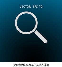 Flat icon of loupe