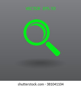Flat icon of loupe