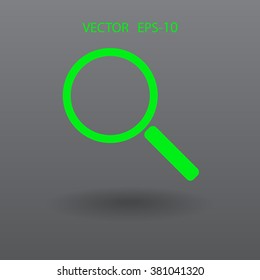 Flat icon of loupe