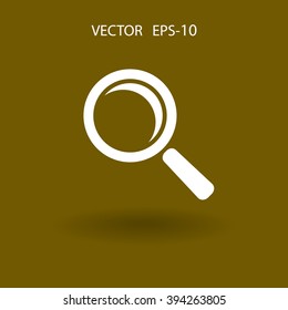 Flat icon of loupe
