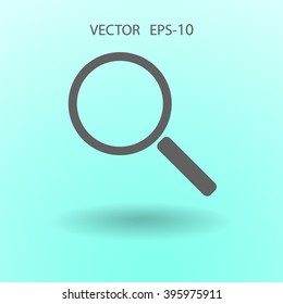 Flat icon of loupe