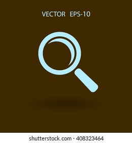 Flat icon of loupe
