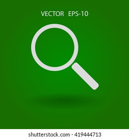 Flat icon of loupe