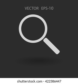 Flat icon of loupe