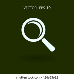 Flat icon of loupe