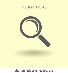 Flat icon of loupe