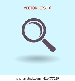Flat icon of loupe
