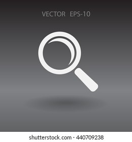Flat icon of loupe