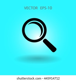 Flat icon of loupe