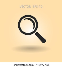 Flat icon of loupe