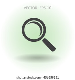 Flat icon of loupe