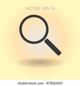 Flat icon of loupe
