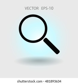 Flat icon of loupe