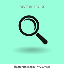 Flat icon of loupe