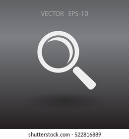Flat icon of loupe