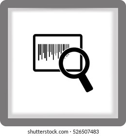 Flat icon. Loupe barcode.