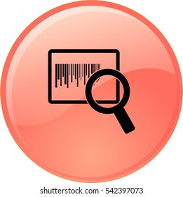 Flat icon. Loupe barcode.
