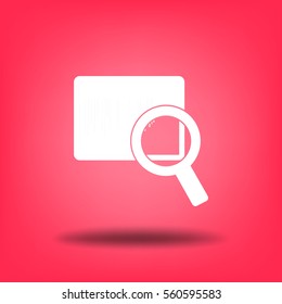 Flat icon. Loupe barcode.