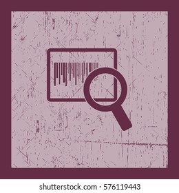 Flat icon. Loupe barcode.