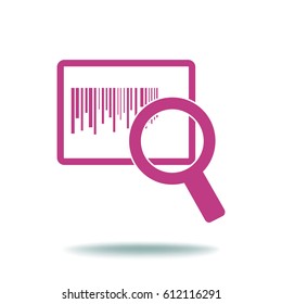 Flat icon. Loupe barcode.