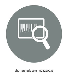 Flat icon. Loupe barcode.