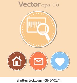 Flat icon. Loupe barcode.