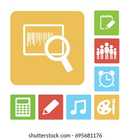 Flaches Symbol. Loupe Barcode.