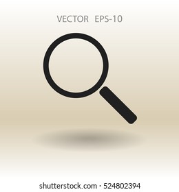 Flat icon of loupe. vector illustration