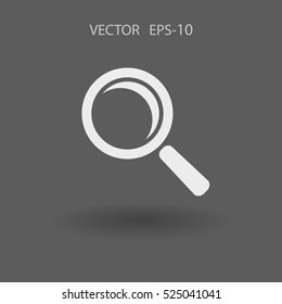 Flat icon of loupe. vector illustration