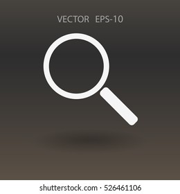 Flat icon of loupe. vector illustration
